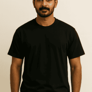 black t shirt cotton male 180 gsm