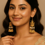 Traditional Lantern Pearl Tassel Earrings